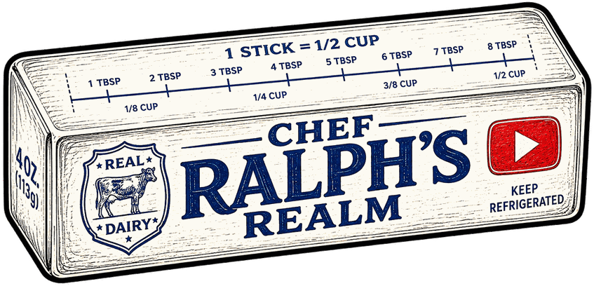 Chef Ralph's Realm mark set on a block of butter