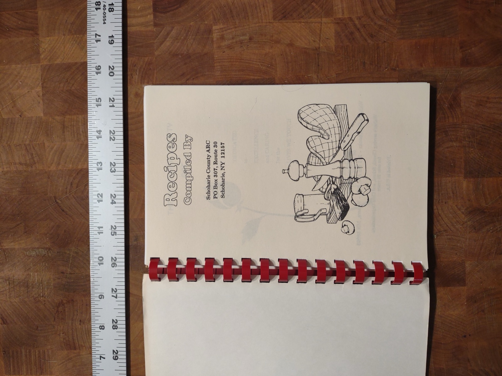 Cover page of the Schoharie County ARC Recipes community cookbook
