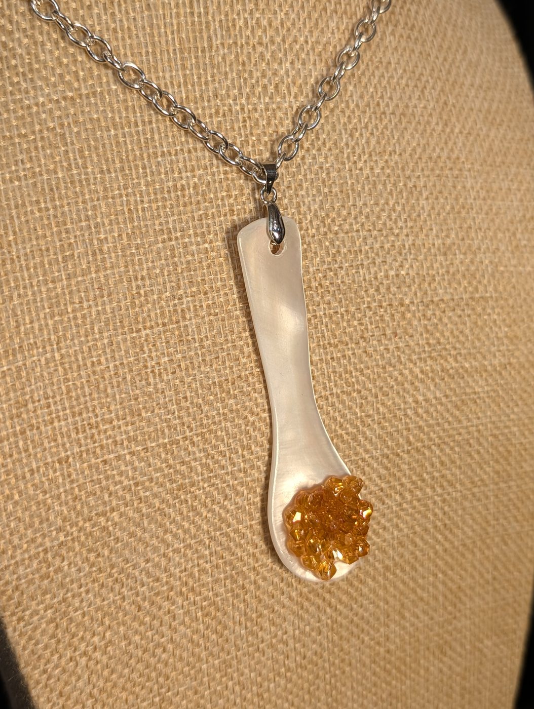 Close detail of Caviar Spoon Necklace No. 5